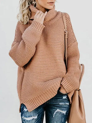 Warm Knitted Turtleneck Sweater Women Rieworkes