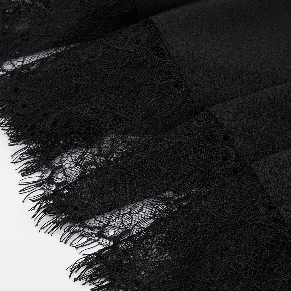Elegant Vintage Black Mesh Lace Dress Rieworkes