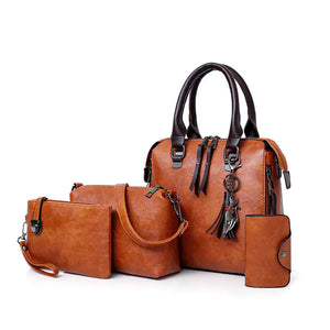 Luxury Women’s Leather Handbag & Wallet 4-Piece Set Mimarta