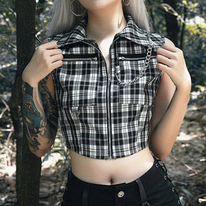 Gothic Chic Sexy Crop Tops Women T-shirt Rieworkes