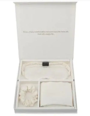 Luxury Silk Sleep Gift Set: Eye Mask, Pillowcase & Scrunchie in Gift Box Mimarta
