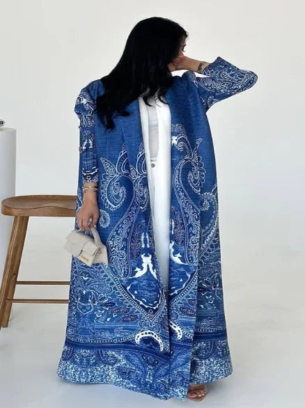 Pleated Print Plus Robe Mimarta
