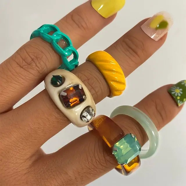 Vintage Embrace Hands Rings Set Rieworkes