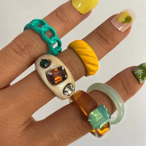 Vintage Embrace Hands Rings Set Rieworkes