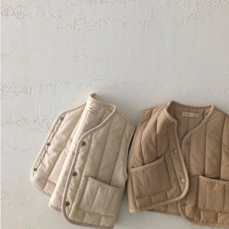 Kids' Warm Autumn/Winter Vest - Solid Color Jacket Rieworkes