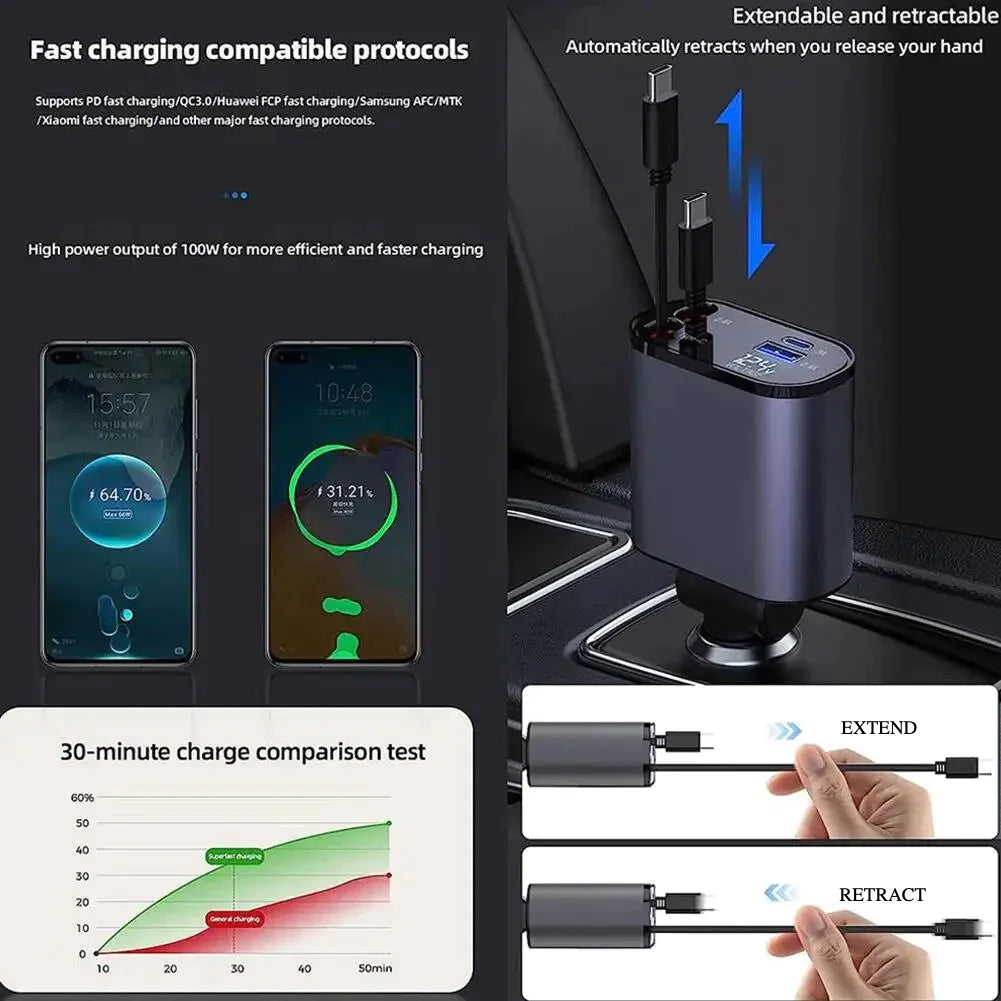 Retractable Car Charger Rieworkes