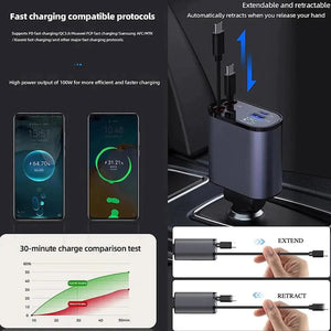 Retractable Car Charger Rieworkes