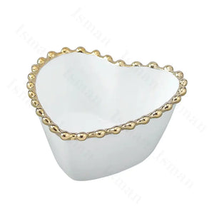Nordic Gold Bead Ceramic Dinner Plates Rieworkes