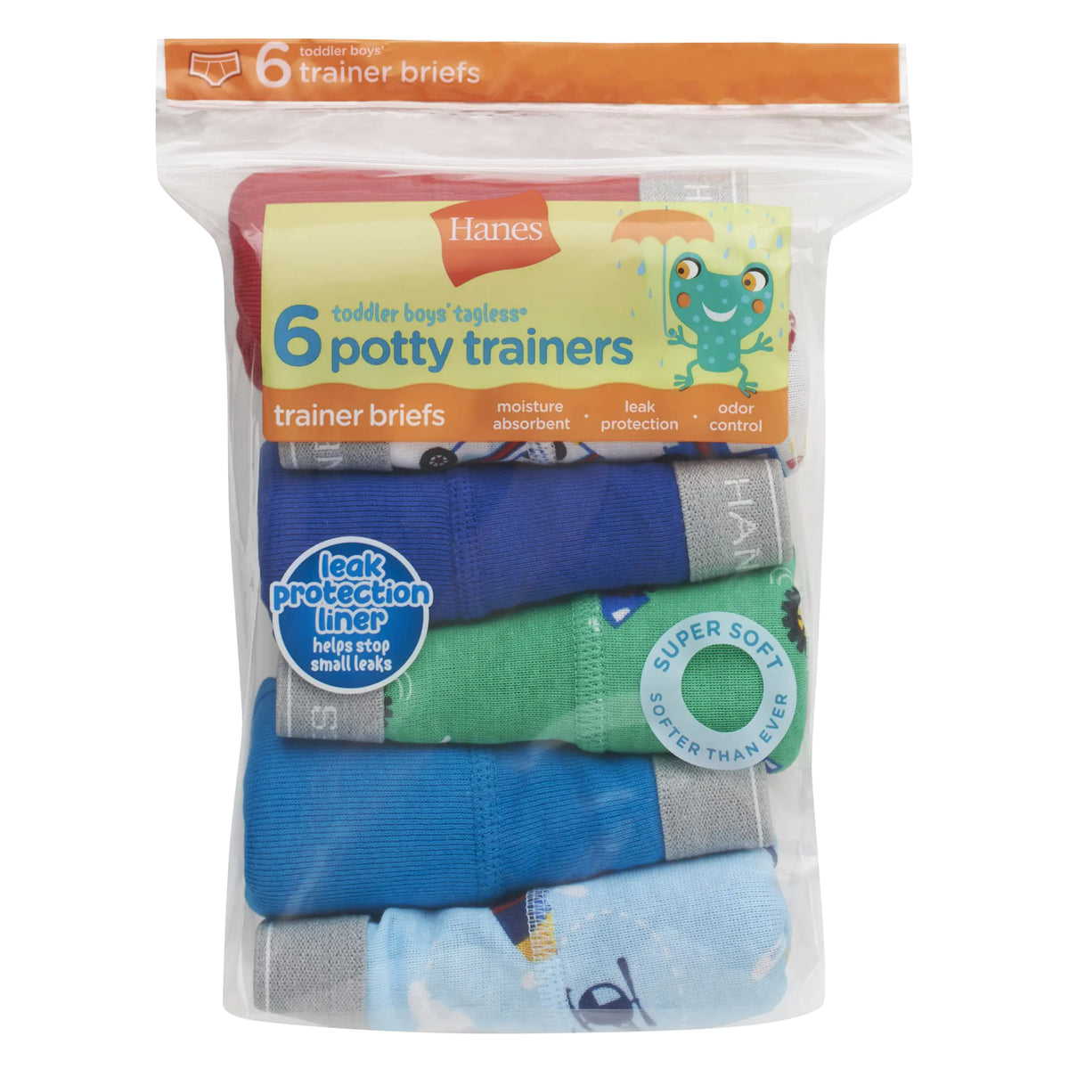 Hanes boys Potty Trainer Underwear 6-Pack 4T Briefs - Blue/Print Assorted - 6 Pack Rieworkes