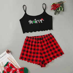 Women's Christmas Strapless Pajama Set Rieworkes