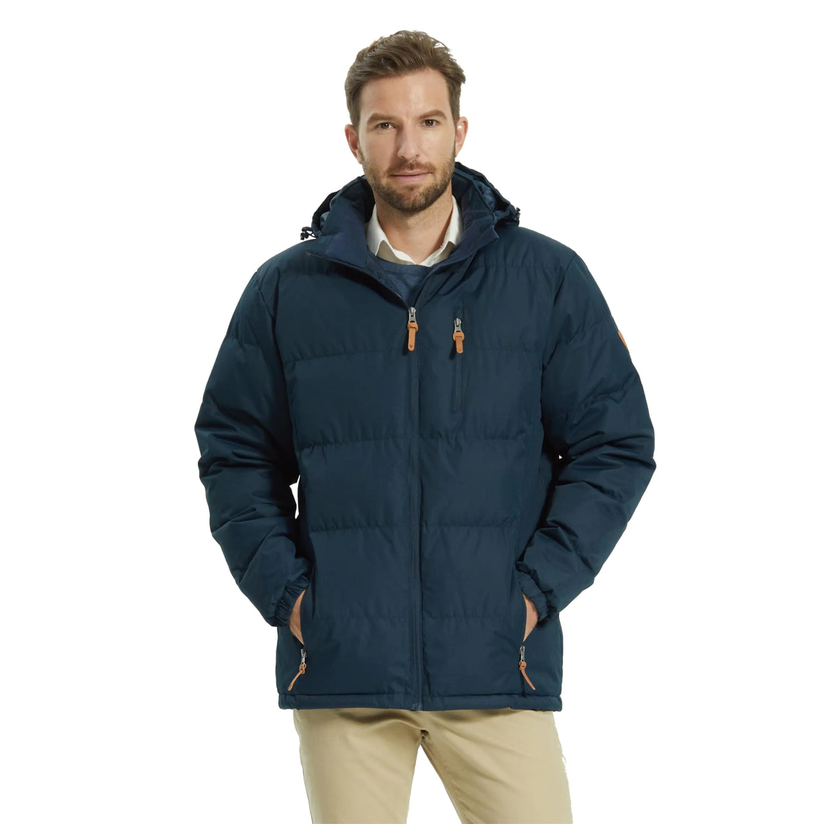 ALPHA CAMP Mens Puffer Jacket Waterproof Winter Coat Windproof Long Sleeve Warm Hooded Jacket Padded Winter Jacket Mimarta