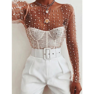 Mesh Patchwork Crop: Elegant Glam Rieworkes