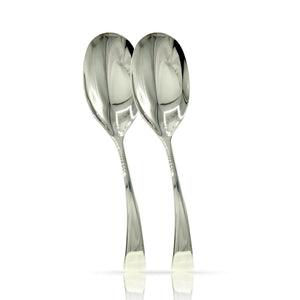 Large Buffet Serving Spoons - MIJIG Set of 2 Custom Designed Mirror-Polished Stainless-Steel Utensil Set for Homes Hotels & Party Planners – Dinner Flatware Set with Exquisite Packaging Mimarta