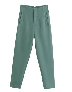 Elegant High Waist Pencil Trousers for Women Rieworkes