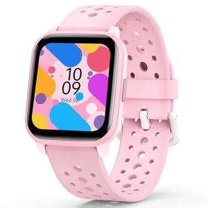 Kids Smart Watch Girls Boys, Smart Watch for Kids Game Smart Watch Gifts for 4-16 Years Old with Sleep Mode 20 Sports Modes 5 Games Pedometer Birthday Gift for Boys Girls (Pink) Pink Rieworkes