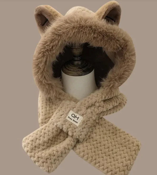 Autumn And Winter Cute Furry Fox Ear Hat Rieworkes