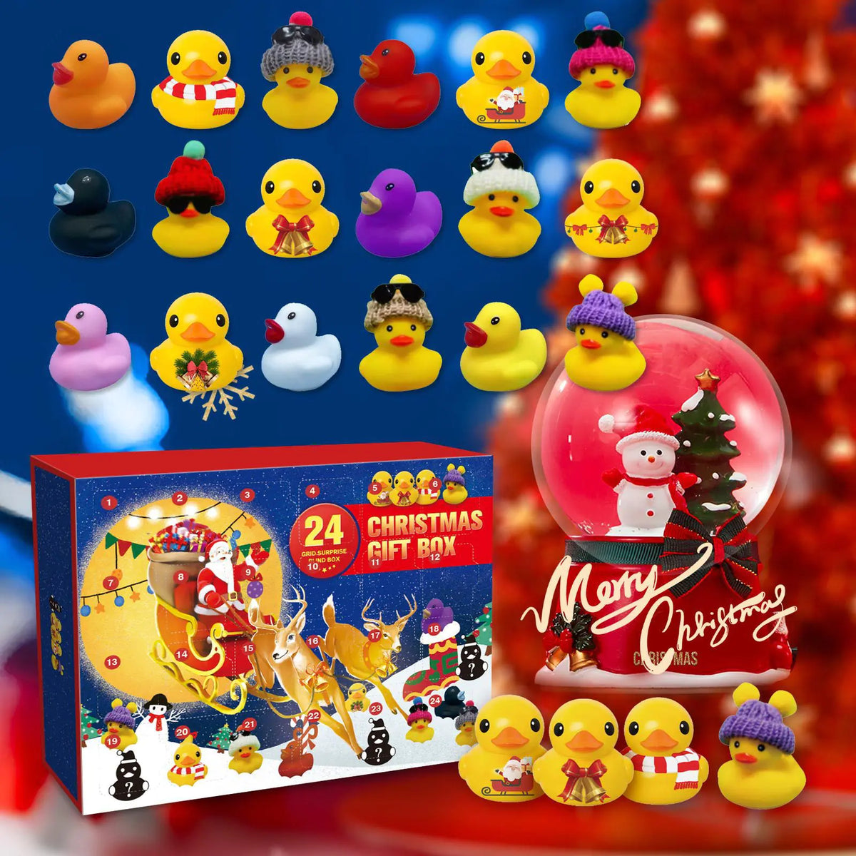 2023 Advent Calendar Rubber Duck Toy Blind Box (24 Slots) Mimarta