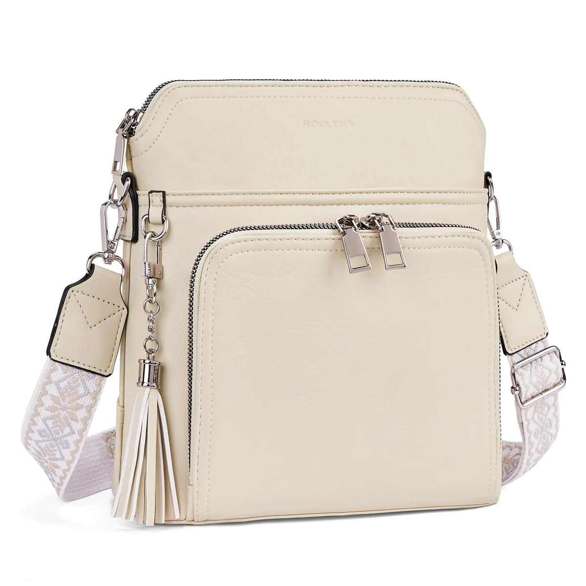 Crossbody Purse for Women,Lightweight Medium Crossbody Bag Soft Leather Women's Shoulder Handbags with Tassel Taupe Rieworkes