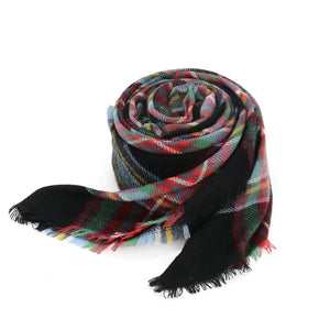 American Trends Womens Fall Winter Scarf Plaid Tassel Soft Warm Blanket Scarves Womens Shawl Wraps One Size Red & Black Rieworkes