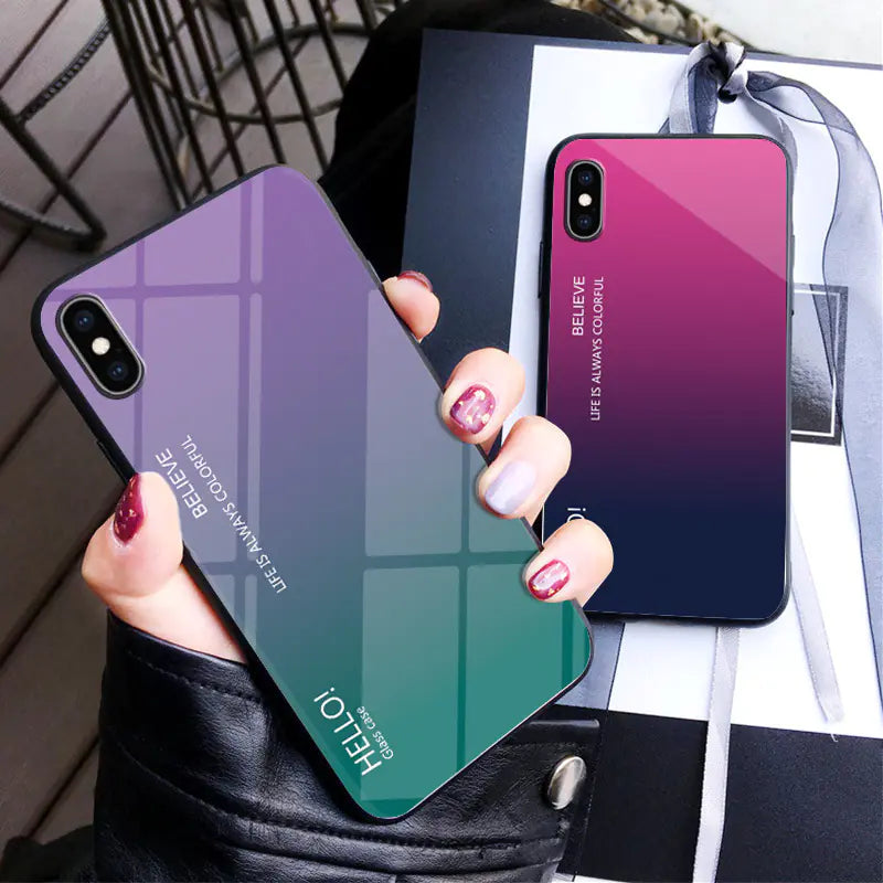 Gradient Glass Phone Case - Hello Design Mimarta