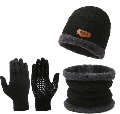 Winter Scarf Gloves Three-piece Set Mimarta