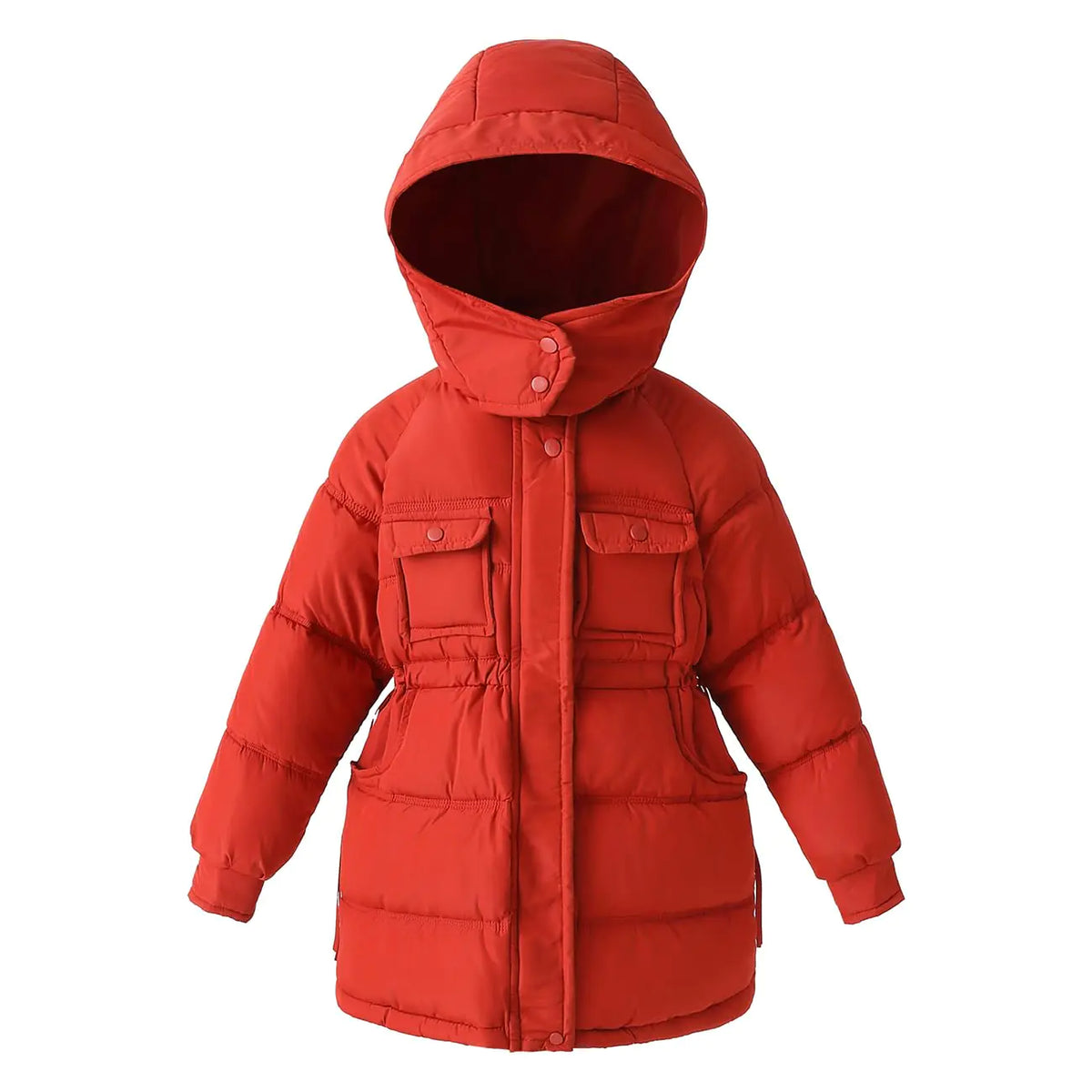 AIMISYOU Winter Kids Girls Long Coats 10-11 Years Hooded Red Puffer Jackets Parka Clothes Mimarta