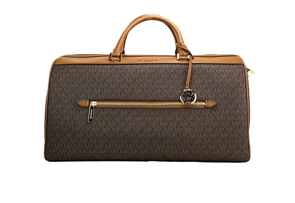 Copy of Michael Kors Travel Extra Large Brown PVC Top Zip Duffle Weekender Luggage Bag Mimarta