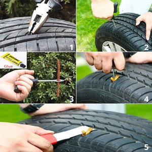 68pc Tire Repair Kit DIY Flat Tire Repair Car Truck Motorcycle Home Plug Patch Rieworkes