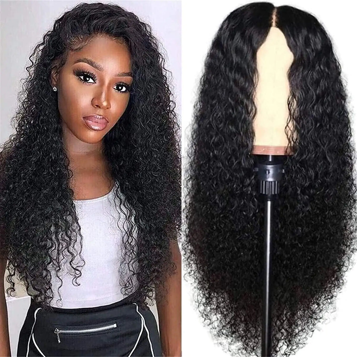 AA Hair Front Wig Womens Brazilian Human Long Curly Lace Wavy Hair Wigs US 2023 Rieworkes