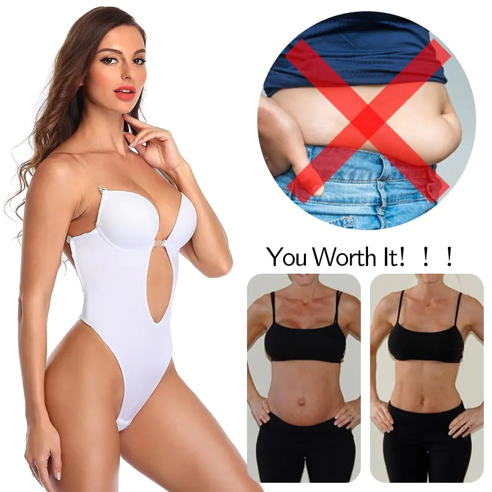 Shapewear Bodysuit Women Deep V-Neck Rieworkes