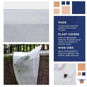 Pack of 2 White Winter Plant Covers 31.6x47 inch Freeze Protection Plant Winter Mimarta