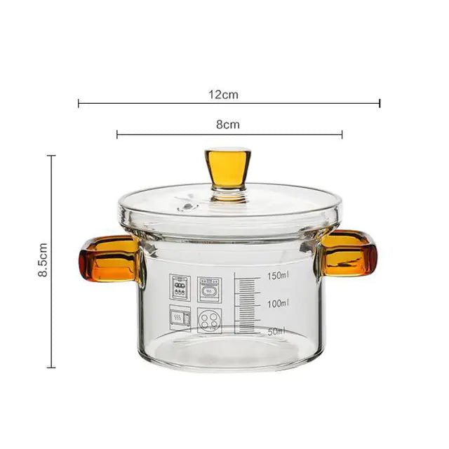 Heat Resistant Borosilicate Glass Soup Pot for Noodles Mimarta