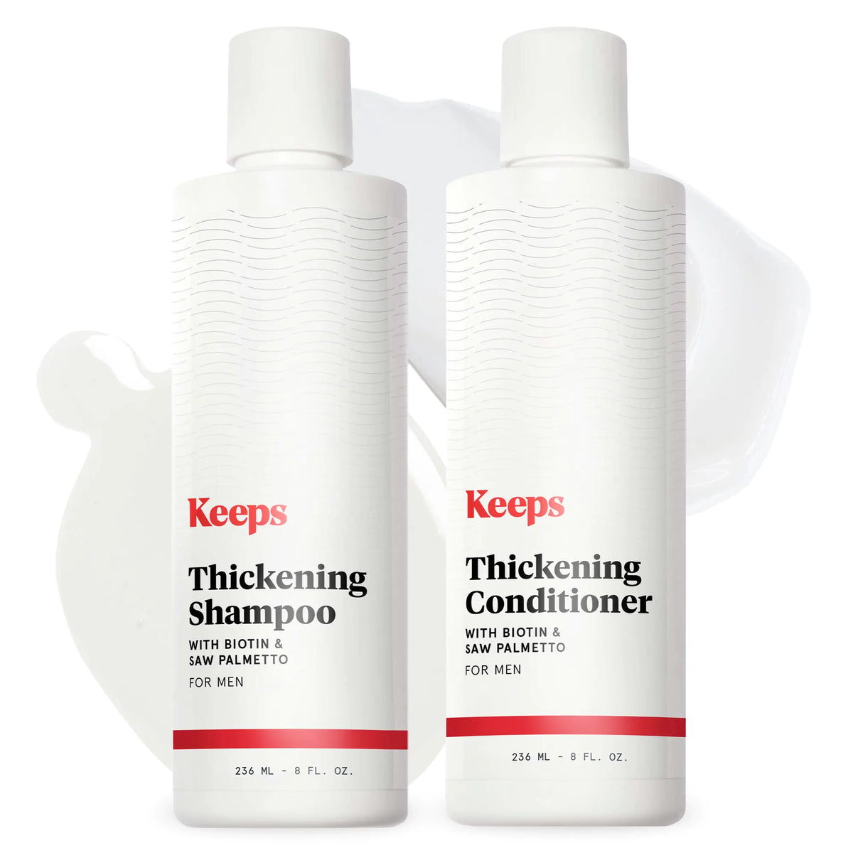 Keeps Hair Growth Shampoo and Conditioner Set - Treatment for Thinning Hair and Hair Regrowth - Men's Hair Products Infused with Biotin, Caffeine, & Saw Palmetto Shampoo & Conditioner Set Rieworkes