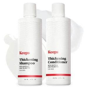 Keeps Hair Growth Shampoo and Conditioner Set - Treatment for Thinning Hair and Hair Regrowth - Men's Hair Products Infused with Biotin, Caffeine, & Saw Palmetto Shampoo & Conditioner Set Rieworkes