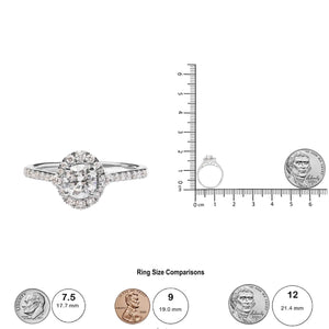 GIA Certified 14k White Gold 4/5 Cttw Diamond Halo Engagement Ring (G-H Color, SI1-SI2 Clarity) Rieworkes