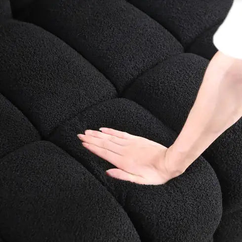 84.3 Length ,35.83 Deepth ,human Body Structure For USA People, Marshmallow Sofa,boucle Sofa ,White Color,3 Seater Rieworkes