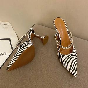 Crystal Zebra Slingback Heels Rieworkes