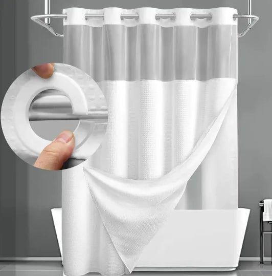 Without Hook Double-Layer Shower Curtain Set Rieworkes