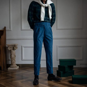 Corduroy Straight High Waist Casual Pants Men Rieworkes