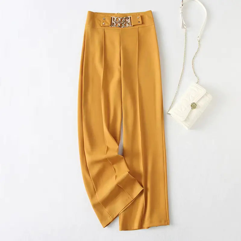 Elegant High-Waist Stretchy Wide-Leg Pants for Women Mimarta