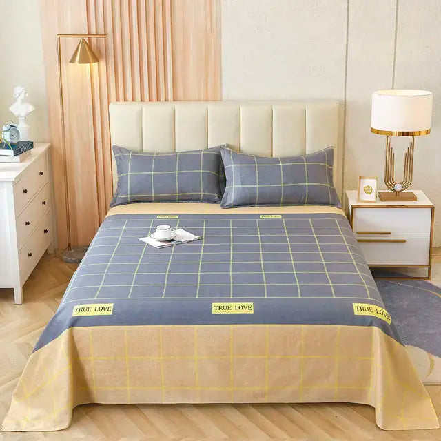 Cotton Bed Sheets Cover and Pillowcases Rieworkes