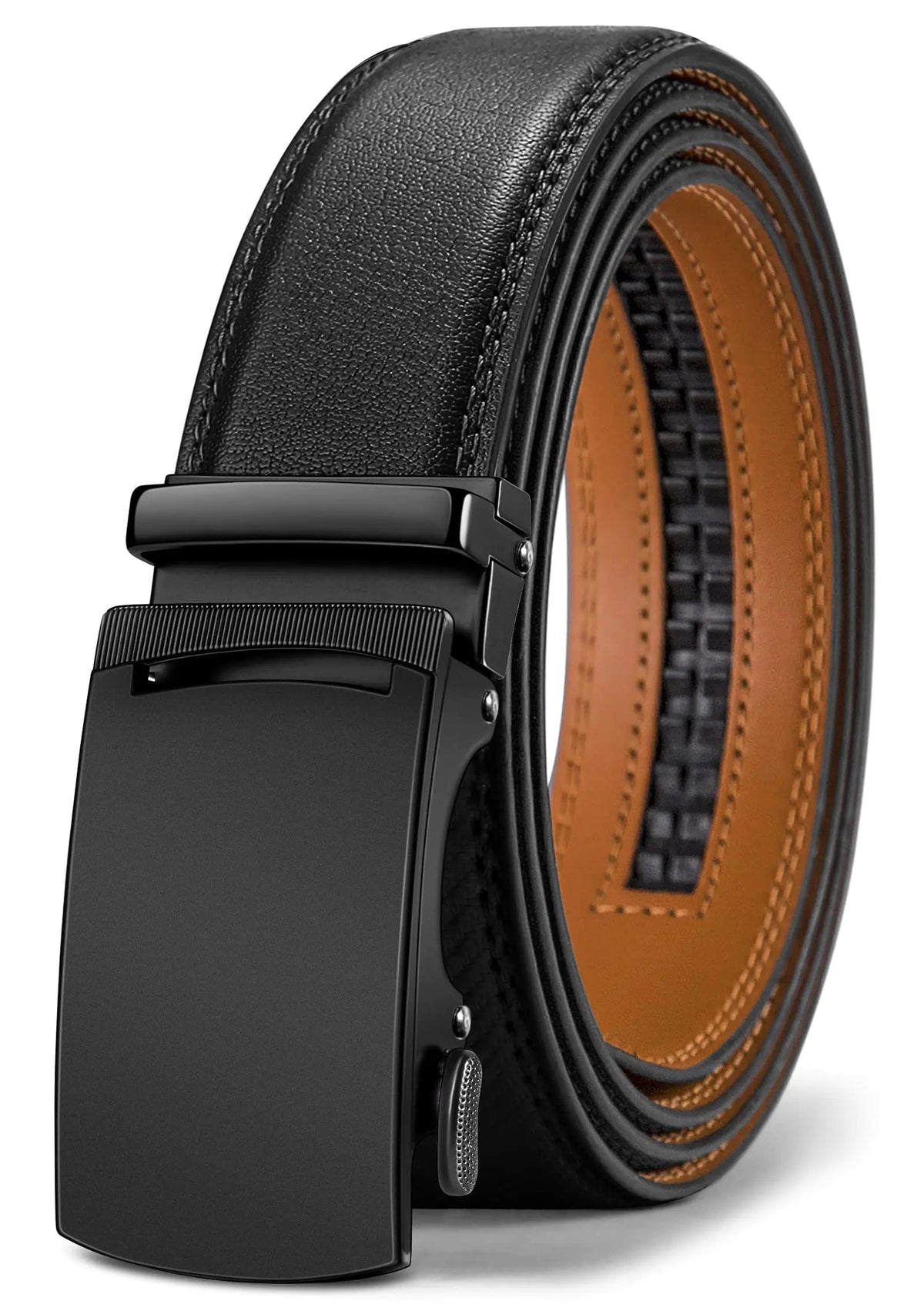 BULLIANT Men's Belt,Slide Ratchet Belt For Gift Men Dress Pant Shirt Oxfords,Trim To Fit Black847 44"-52"Waist Adjustable Rieworkes