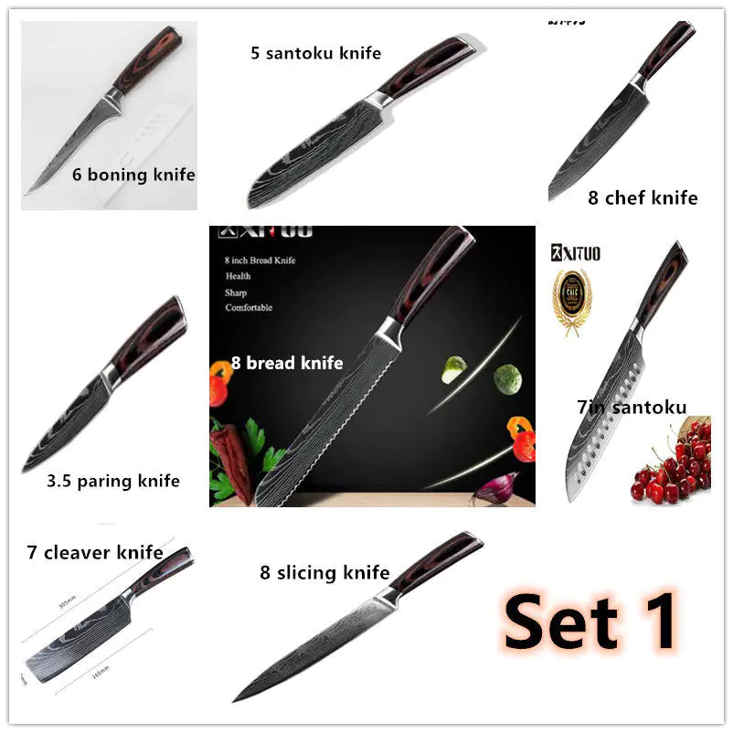 Carpenter's Special Set 6-piece Set 8-piece Set Knife Chef Knife Kitchen Knife Cooking Rieworkes