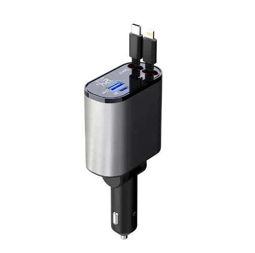 Metal Car Charger 100W Super Fast Charging Car Cigarette Lighter USB-C Adapter Rieworkes