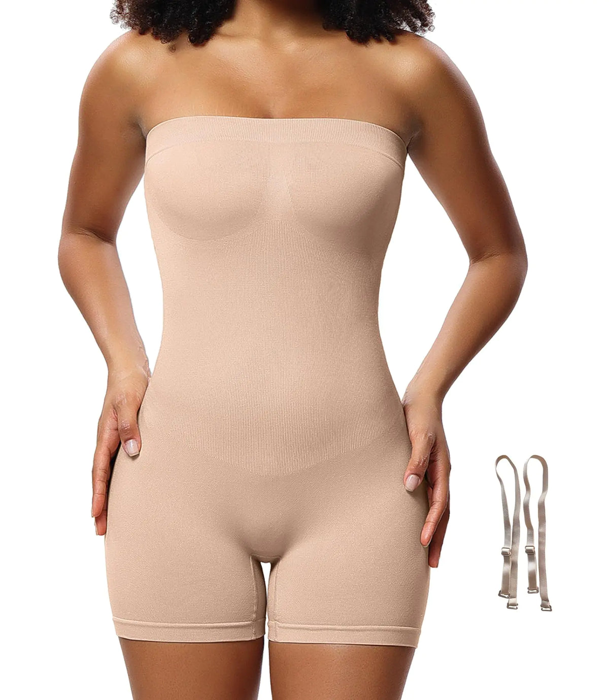 Huvgim Strapless Shapewear Bodysuit Shorts for Womens Tummy Control Body Shaper Seamless Corset Butt Lifting Shape wear (Be-M) Mimarta