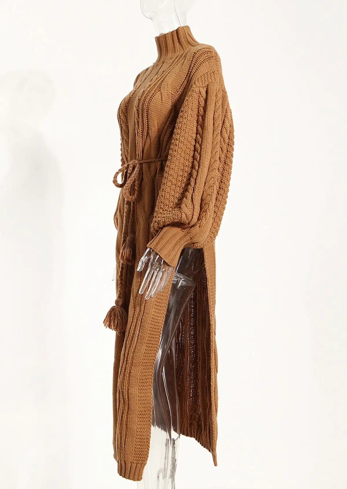 Women's Stand Collar Lantern Sleeve Sweater Rieworkes