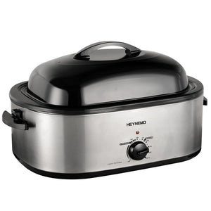 Roaster Oven 20Qt Turkey Roaster Oven Buffet with Self-Basting Lid 1450W Electric Roaster Oven with Cool-Touch Handles Stainless Steel Roaster Oven with Removable Pan and Rack Silver Mimarta
