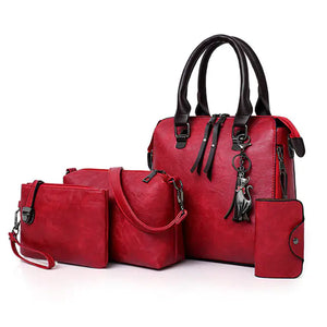 Luxury Women’s Leather Handbag & Wallet 4-Piece Set Mimarta