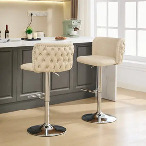 Furniture,Swivel Barstools Adjusatble Seat Height, Modern PU Upholstered Bar Stools With The Whole Back Tufted, For Home Pub And Kitchen Island Rieworkes