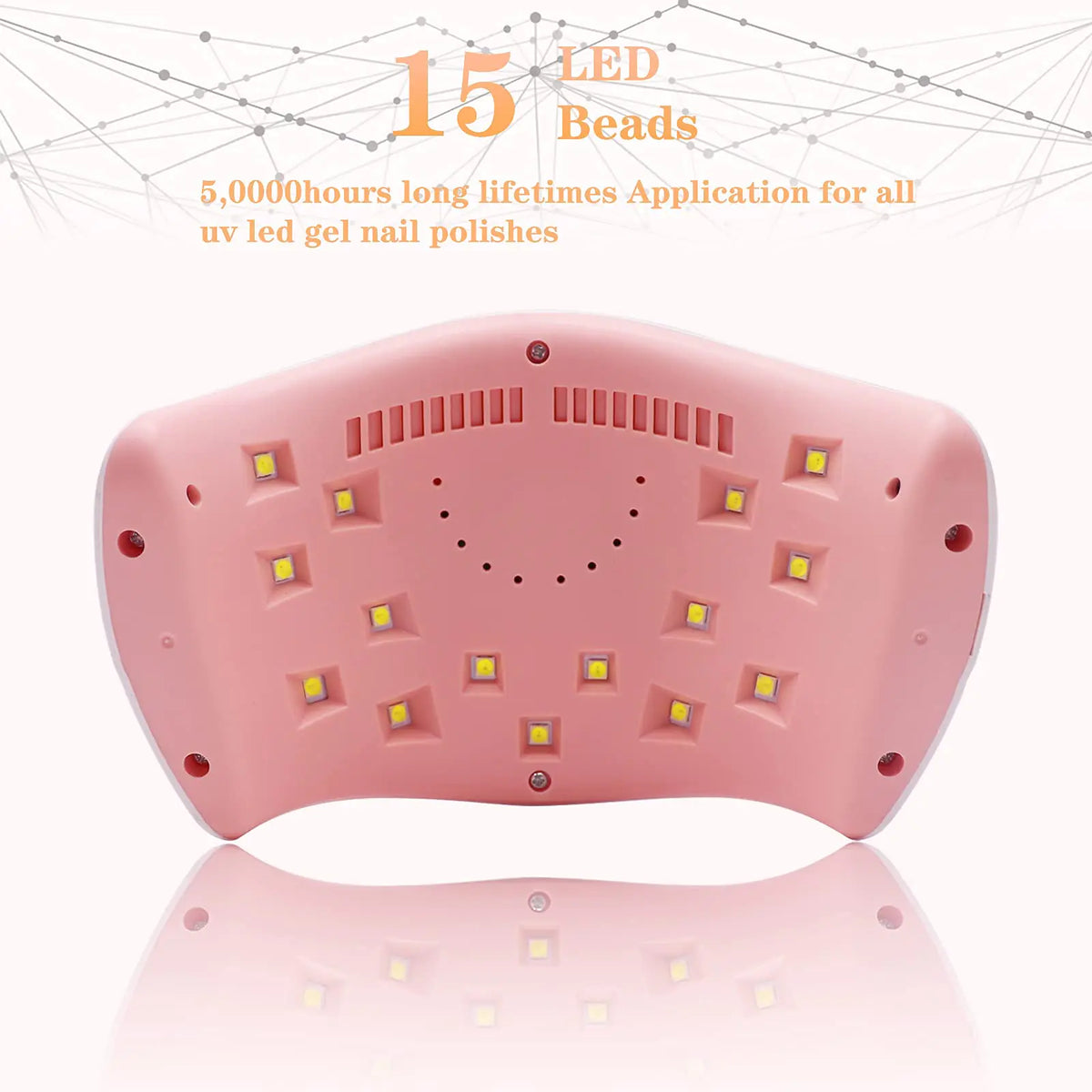 LKE UV LED Nail Lamp, Nail Dryer 72W Gel Nail Polish Curing Lamp UV Nail Lamp LED Nail Lamp for Gel Nail Polish Kit Nail Light Nail Art Accessories White (White) Rieworkes